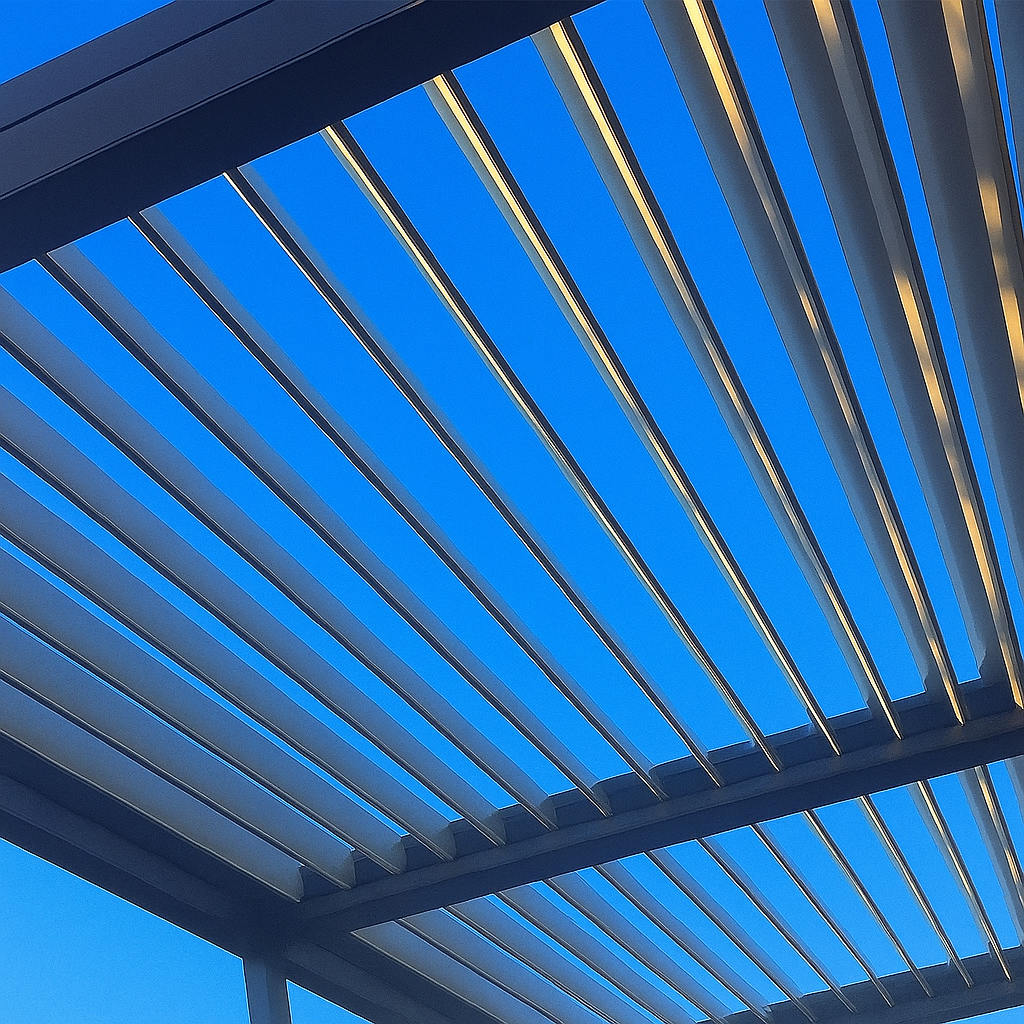 Photo of a modern louvre roof system